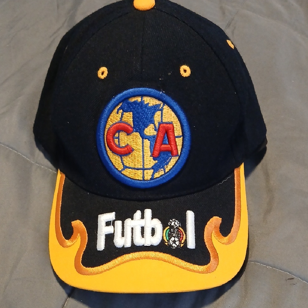 Black and Yellow Futbol Cap